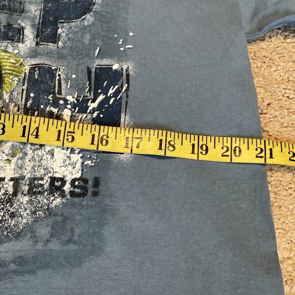 Vintage Y2K "Eat Sleep Fish" T Shirt Men's L Blue Graphic Fisherman Gorpcore - Picture 8 of 10